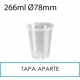 1000 vasos desechables 266 ml diámetro 78 mm