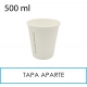 1000 vasos papel blanco natural 500ml 16oz