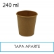 1000 vasos papel kraft 240ml 8oz