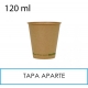 1000 vasos papel kraft natural 120ml 4oz