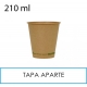 1000 vasos papel kraft natural 210ml 7oz