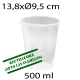 1000 vasos reutilizables transparentes 500 ml