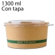 200 envases para ensalada kraft 1300 ml
