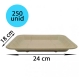 250 bandejas rectangulares fibra de trigo 24x18cm
