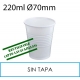 3000 Vasos reutilizables PP 220ml blanco