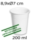 3000uds vasos reutilizables blancos 200 ml