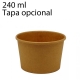 500 soperas de cartón kraft 240ml 96mm