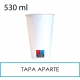 500 Vasos de cartón blanco 530ml
