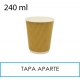 500 vasos papel corrugado 240ml 8oz
