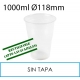 500 Vasos reutilizables PP 1000ml transparente