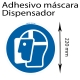 Adhesivo 220 mm de máscara facial para dispensador