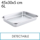Bandeja detectable acero inox 6L 45x30x5cm