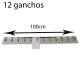 Barra sujetacomandas ac. inox. 12 ganchos 100 cm