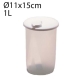 Bote hermético nevera con tapón 1L 11x15cm