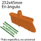Cepillo barrer 252mm angulado medio naranja
