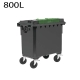 Contenedor de basura 800L tapa doble verde
