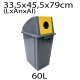 Contenedor Selectivo para Envases Ligeros Gris y Amarillo 60 Litros