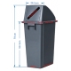 Contenedor Selectivo para Papel y Cartón Gris 60 L 2