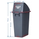 Contenedor selectivo Push gris 60 L 2