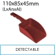 Cuchara de mano 0,1L detectable alimentaria rojo