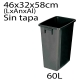 Cuerpo papelera reciclaje 60 Litros gris