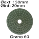 Disco diamantado R diámetro 150mm grano 60