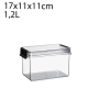 Envase rectangular hermético 1,2L 17x11x11cm