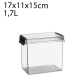 Envase rectangular hermético 1,7L 17x11x15cm