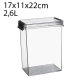 Envase rectangular hermético 2,6L 17x11x22cm