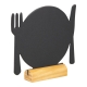 Pack de 3 pizarras de mesa plato madera 10x11cm 3