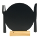 Pizarra de mesa plato madera 24x25cm 2