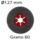 Lija semiflexible plana diámetro 127mm grano 80