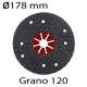 Lija semiflexible plana diámetro 178mm grano 120