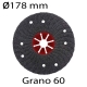 Lija semiflexible plana diámetro 178mm grano 60