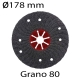 Lija semiflexible plana diámetro 178mm grano 80