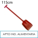Pala con mango en T 115cm alimentaria rojo