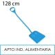 Pala ergonómica 128 cm industria alimentaria azul