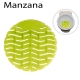 Pantalla para urinarios masculinos verde olor manzana