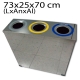 Papelera de reciclaje rectangular 3 bocas HL2207