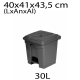 Papelera reciclaje 30L pedal 40x41x43,5 cm negra