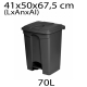 Papelera reciclaje 70L pedal 41x50x67,5 cm negra