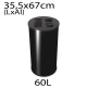 Papelera reciclaje triselectiva 60L negra