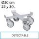 Ruedas de bidón detectable inox 3 cierres 25 y 30L