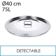 Tapa bidón detectable acero inox base reforzada 75L
