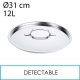 Tapa cubo detectable inox satinado graduado 12L
