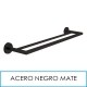 Toallero doble acero negro mate