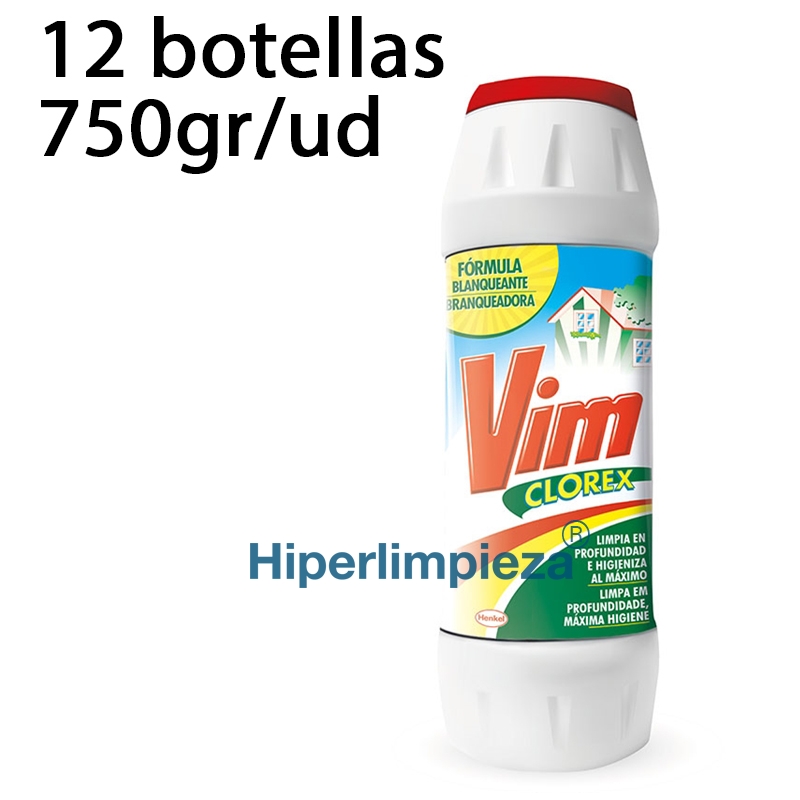 Vim Clorex - Juego de 12 polvos de 750 g - Detergente y limpieza de la casa