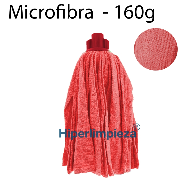 Fregona microfibra tiras rojo 160g