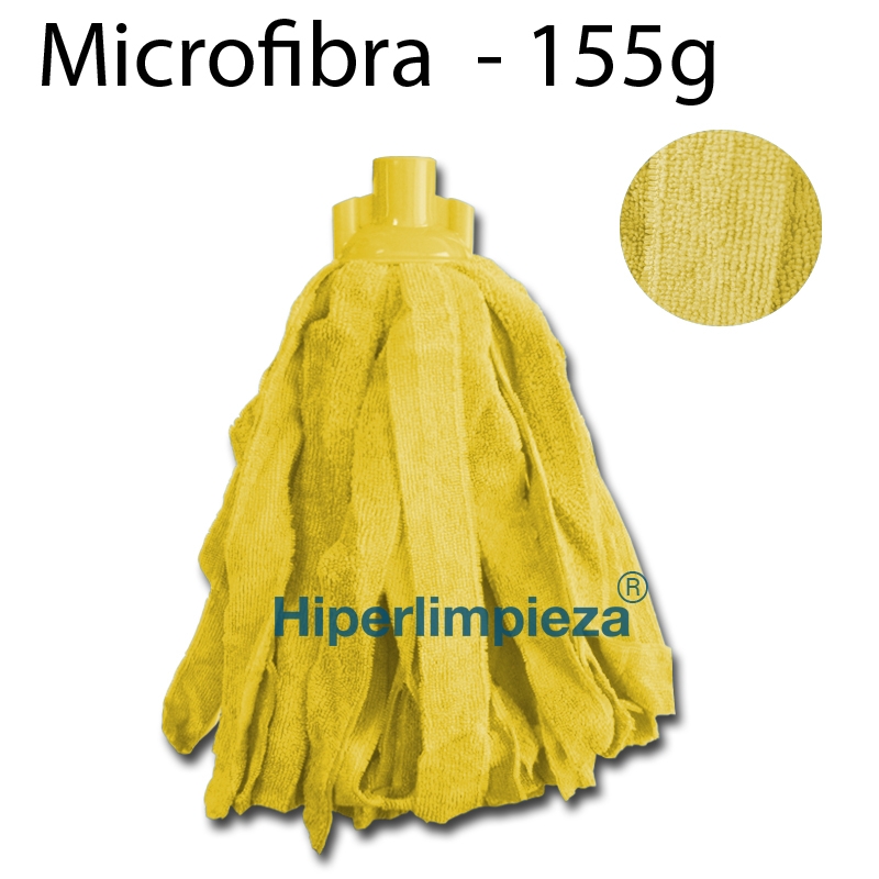 Fregona Mocho Tiras Sintéticas Amarillas Super Larga 28 cm y 180